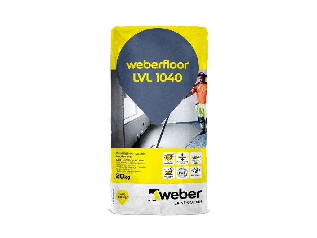 Weberfloor LVL 1040 | Kendiliğinden Yayılan Tesviye Şapı (1–40 mm)