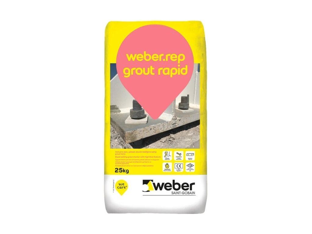 WEBERREP GROUT RAPID | Çimento Esaslı Hızlı Priz Alan Su Geçirimsiz Grout Harcı
