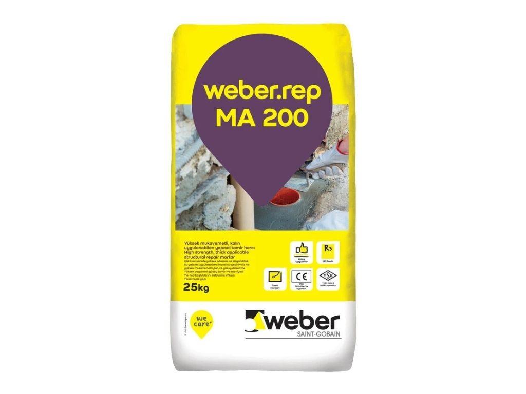WEBEREP MA 200 | Yüksek Dayanımlı Yapısal Tamir Harcı (R3) – Polimer ve Elyaf Katkılı Çimento Esaslı Onarım Malzemesi